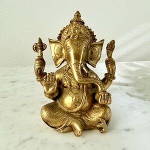 NWOT Gold Brass Lord Ganesh Statue